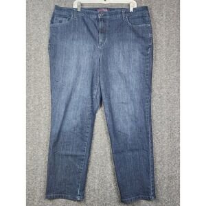 Gloria Vanderbilt Amanda Tapered Jeans Womens 20W Blue Dark Wash High Rise
